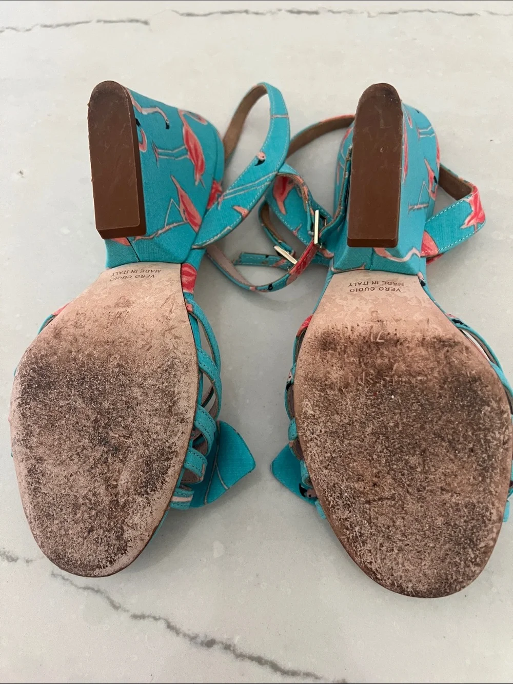 kate spade blue Flamingo Bow Indie Slingback Heels